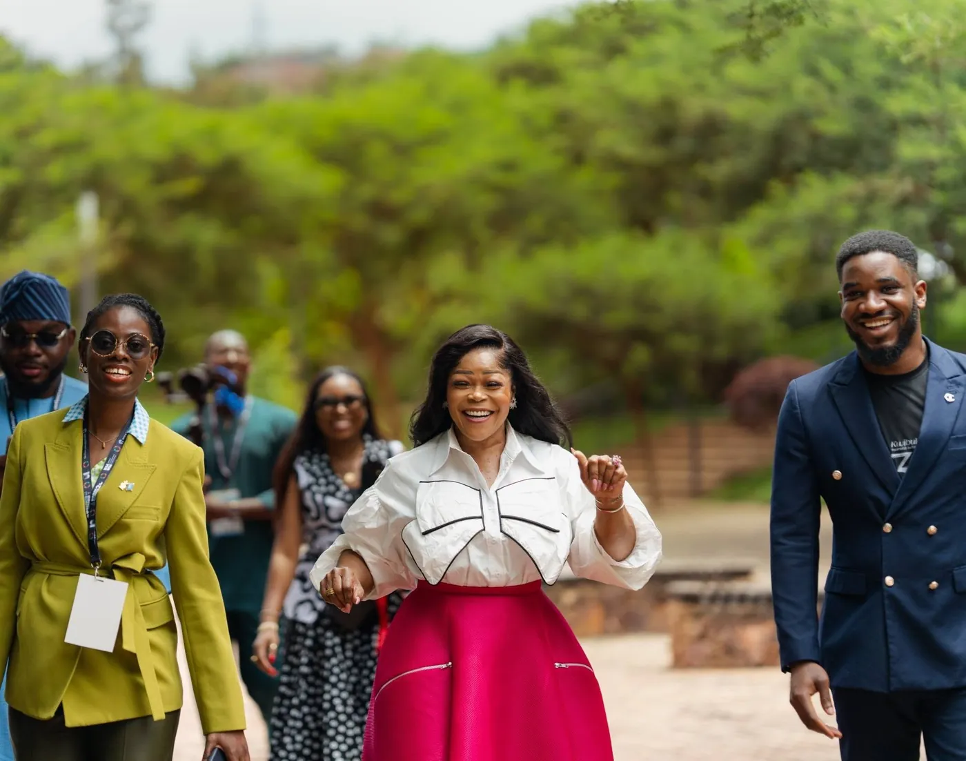 Paul Udah with guests arriving at BIMUN Rwanda