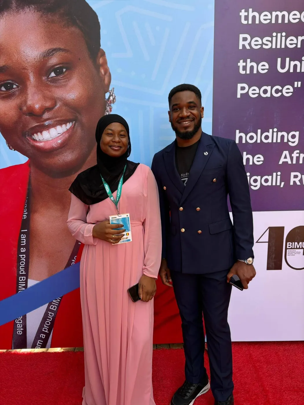 Paul Udah with a delegate at BIMUN Rwanda