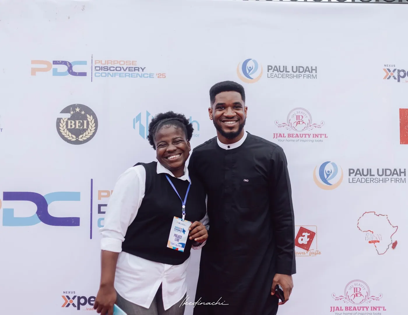 Paul Udah with a project lead at the Purpose Discovery Conference