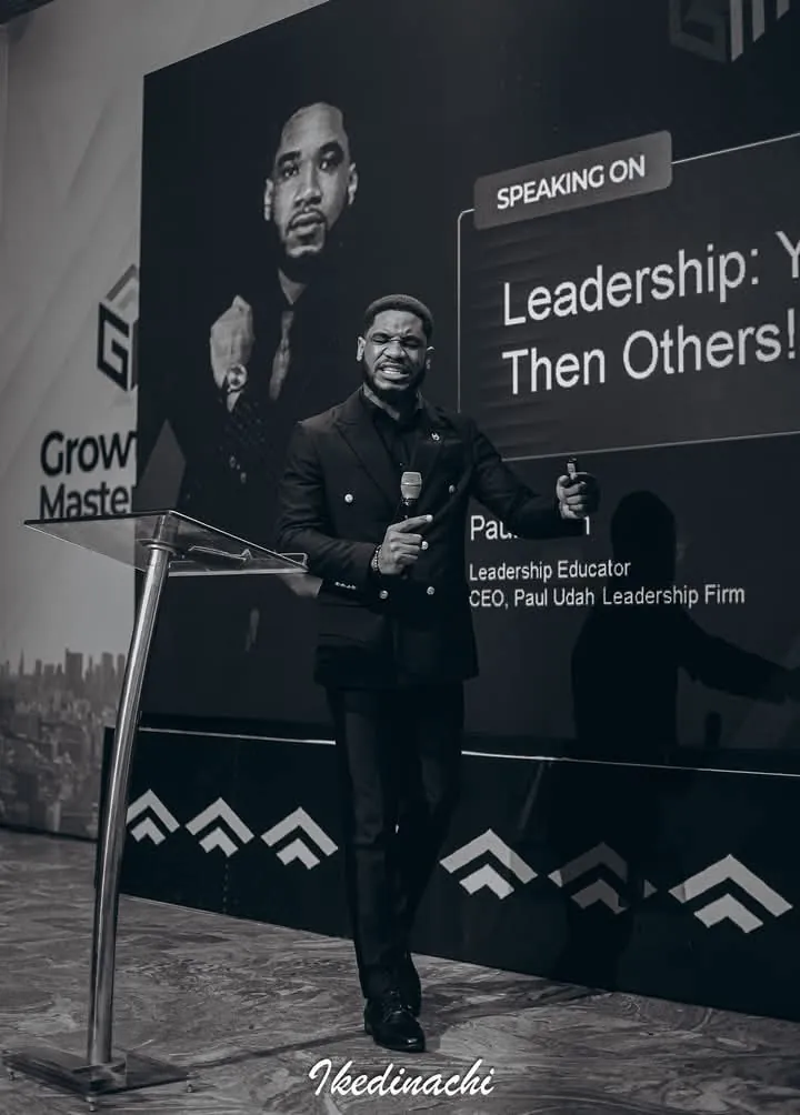 Speaking on 'Leadership: You First, Then Others!' at a major event